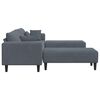 vidaXL Sofa mit Kissen 3 pcs Dunkelgrau Samt
