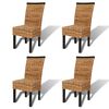 vidaXL Esszimmerst&uuml;hle 4 Stk. Abaca und Mango Massivholz