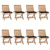 vidaXL Klappbare Gartenst&uuml;hle mit Kissen 8 Stk. Massivholz Teak