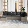 vidaXL Sofa Set mit Kissen 7 pcs Hellgrau Poly Rattan