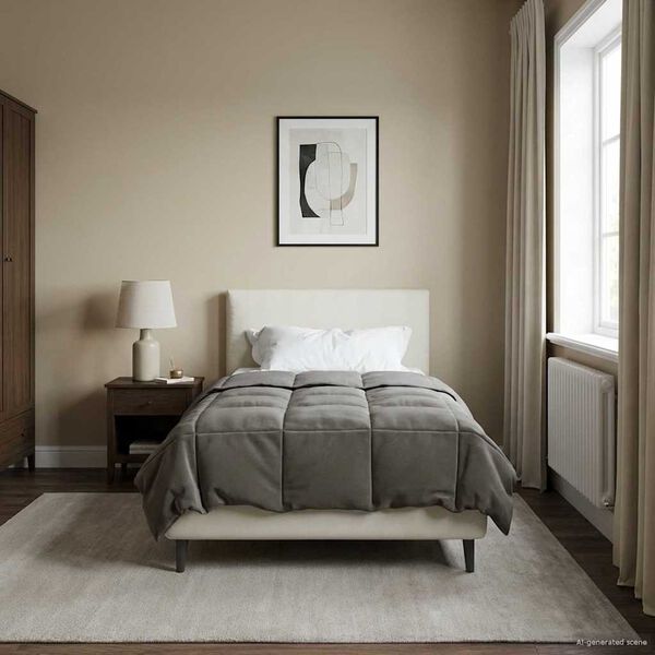 vidaXL Sommerdecke Gepolstert Hellgrau 140 x 220 cm Mikrofaser