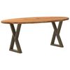vidaXL Esstisch Hellbraun 200x100x74 cm Massivholz Eiche Oval