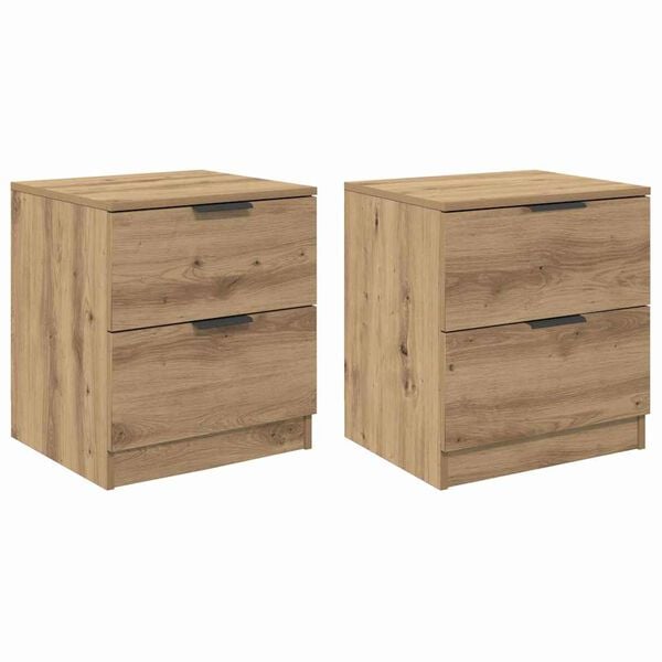 vidaXL Nachttisch 2 pcs Artisan-Eiche 45 x 39 x 50 cm Holzwerkstoff