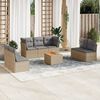 vidaXL 8-tlg. Garten-Sofagarnitur mit Kissen Beige Poly Rattan