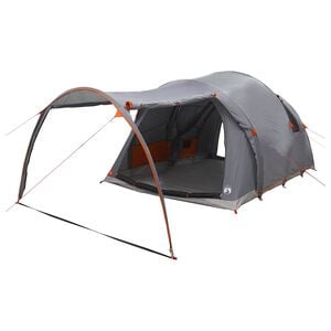vidaXL Tunnelzelt Grau und Orange 6-Personen Polyester und Stahl
