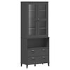 vidaXL Highboard VIKEN Anthrazit 80x40x200 cm Massivholz Kiefer