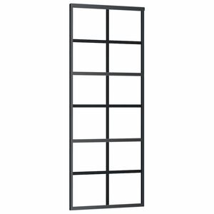 vidaXL Schiebet&uuml;r ESG-Glas und Aluminium 76x205 cm Schwarz