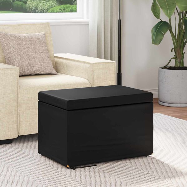 vidaXL Hocker Schwarz 61 x 41 x 40 cm Kunstleder und Engineering Holz