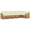 vidaXL Outdoor-Sofagarnitur 6 stk. Natur und Creme Polyester