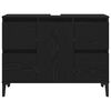 vidaXL Waschbeckenschrank mit T&uuml;r Schwarz Eichen-Optik 80 x 33 x 60 cm