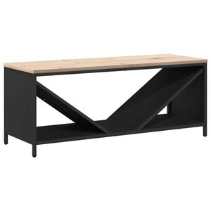vidaXL Brennholzregal mit Holzplatte Schwarz 100,5x35,5x40 cm