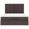 vidaXL Ottoman-Bett mit Matratze Dunkelbraun 140x190 cm Stoff