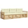 vidaXL Outdoor-Sofagarnitur 3 stk. Wei&szlig; und Creme Polyester