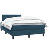 vidaXL Boxspringbett mit Matratze Dunkelblau 120x210 cm Samt