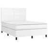 vidaXL Boxspringbett mit Matratze & LED Wei&szlig; 140x190 cm Kunstleder