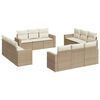vidaXL 12-tlg. Garten-Sofagarnitur mit Kissen Beige Poly Rattan
