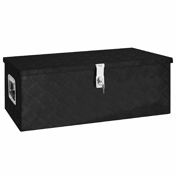 vidaXL Aufbewahrungsbox Schwarz 80x39x30 cm Aluminium