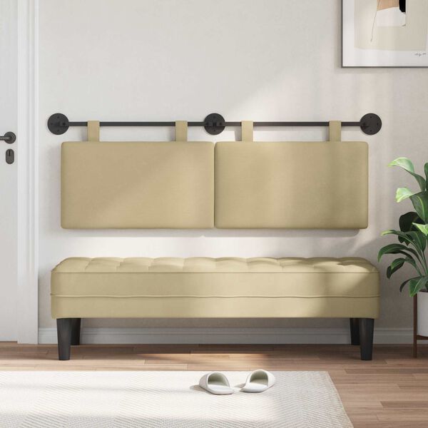 vidaXL H&auml;ngevorderseite Uni Hellgr&uuml;n-Grau 150 x 55 x 5 cm Cordstoff