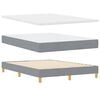 vidaXL LED Boxspringbett mit Matratze Hellgrau 140 x 190 cm Stoff