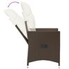 vidaXL Gartensessel mit Kissen 2 Stk. Verstellbar Braun Poly Rattan