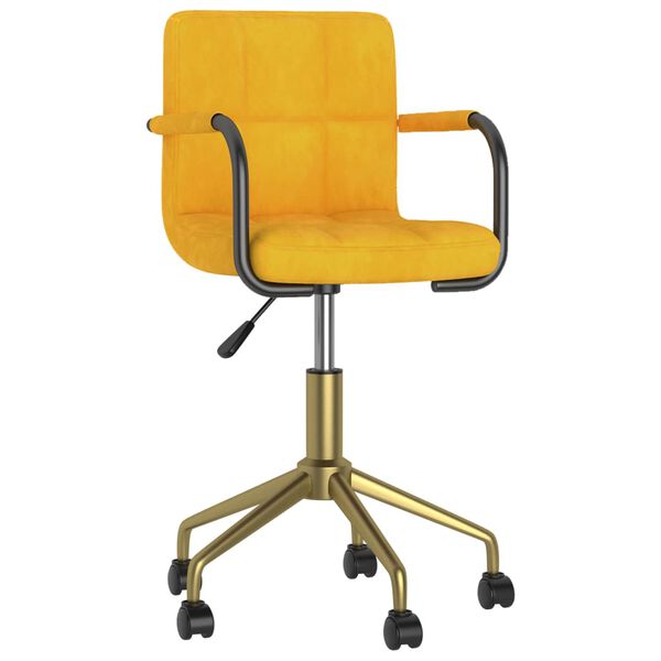 vidaXL Esszimmerstuhl Drehbar Senfgelb Samt