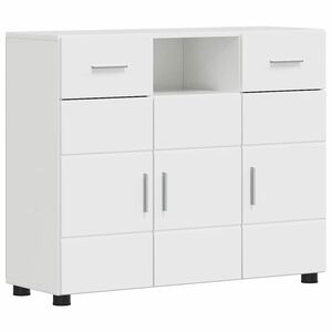 vidaXL Holzschrank Hochglanz Wei&szlig; 88,5 x 30,5 x 73 cm Holzwerkstoff