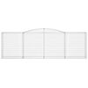 vidaXL Gabionen mit Hochbogen 7 Stk. 400x50x120/140cm Verzinktes Eisen