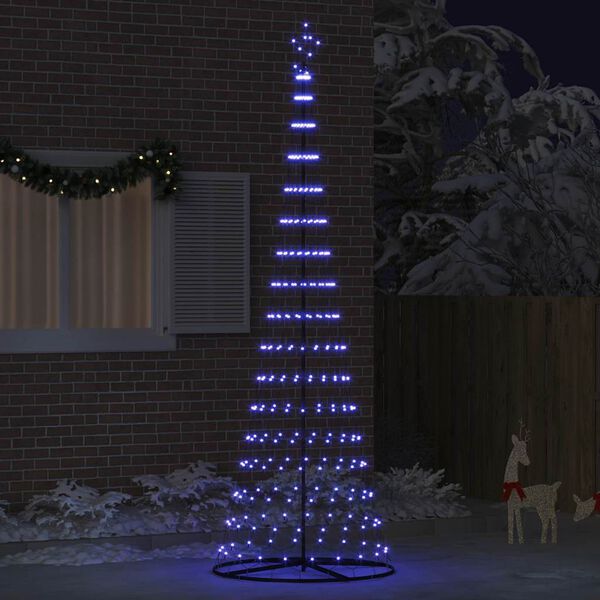 vidaXL LED-Weihnachtsbaum mit 355 LEDs Blau 184,5 cm Metall
