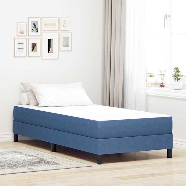 vidaXL Bettmatratze mit Matratze Blau 90 x 190 cm Stoff