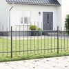 vidaXL Gartenzaun 3 pcs Grau 170 x 140 cm Pulverbeschichteter Stahl