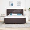 vidaXL Boxspringbett mit Matratze Dunkelgrau 90x190 cm Dunkelbraun