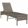 vidaXL Sonnenliege mit Auflage Grau 55x200x44 cm Poly Rattan