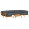 vidaXL Sofa Set mit Kissen Uni 6 pcs Anthrazit Massivholz Akazie
