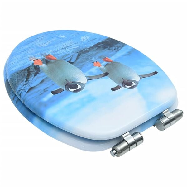 vidaXL Toilettensitz mit Soft-Close-Deckel MDF Pinguin-Design