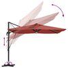 vidaXL Roma Parasol Rot 286 x 284 x 270 cm Aluminium und Polyester