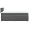 vidaXL Boxspringbett mit Matratze Dunkelgrau 90x200 cm Stoff