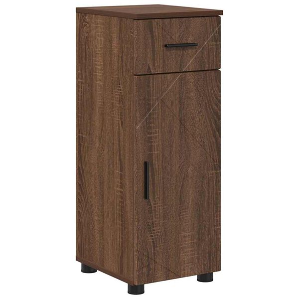 vidaXL Badezimmerschrank mit Tür Braun Eichen-Optik 30 x 35 x 80 cm