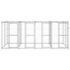 vidaXL Outdoor-Hundezwinger mit &Uuml;berdachung Verzinkter Stahl 9,68 m&sup2;