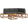 vidaXL 5 stk. Outdoor-Sofagarnitur Massives Akazienholz und Polyester