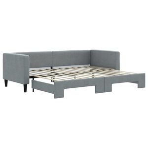 vidaXL Tagesbett Ausziehbar Hellgrau 80x200 cm Stoff