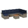 vidaXL Gartensofa-set mit Kissen mit Speicher 9 pcs Grau Poly Rattan