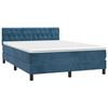 vidaXL Boxspringbett mit Matratze & LED Dunkelblau 140x200 cm Samt