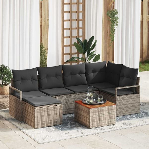 vidaXL Garten-Sofa-Set 7 pcs Grau