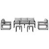 vidaXL Garten-Sofa-Set 6 pcs Schwarz Stahl