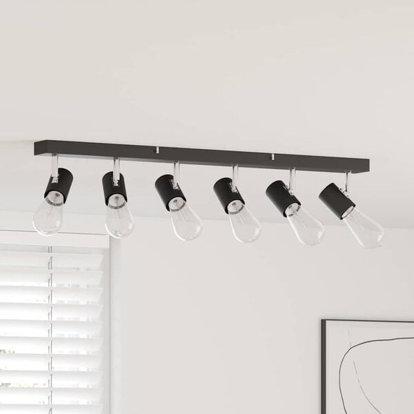 vidaXL Deckenstrahler mit Strahlern Schwarz 73 x 6,5 x 11,5 cm Metall