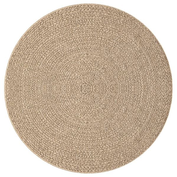 vidaXL Teppich ZIZUR &Oslash; 200 cm Jute-Optik Indoor und Outdoor