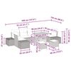 vidaXL Gartensofa-set mit Kissen 10 pcs Beige Poly-Rattan
