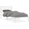 vidaXL Bettgestell mit Kopfteil Metall Wei&szlig; 90x200 cm