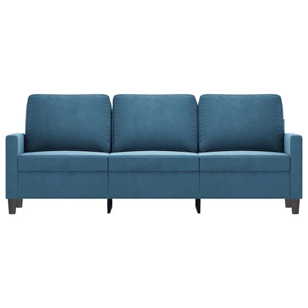 vidaXL 3-Sitzer-Sofa Blau 180 cm Samt