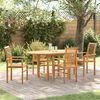 vidaXL Garten Essgruppe 5 pcs Braun Massivholz Teak